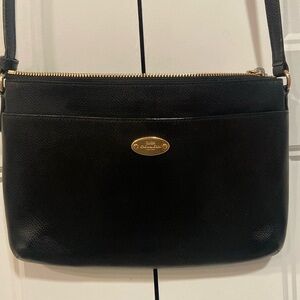 COACH Black Leather Crossbody, EUC